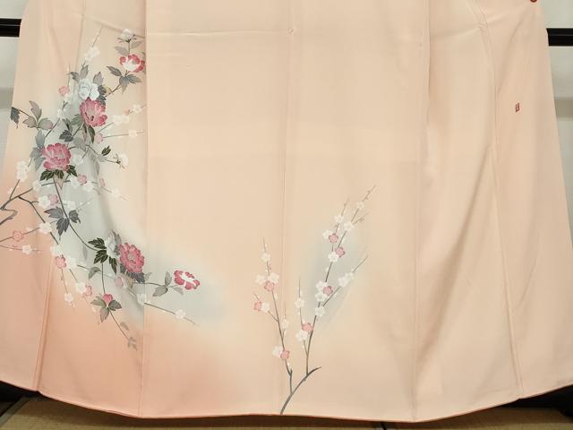 平和屋着物●訪問着 友禅 作家物 枝花文 暈し染め 正絹 逸品 DAAZ7318ud