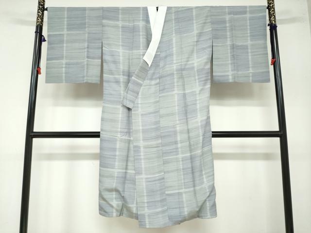 平和屋着物●長襦袢 袷 変わり格子文 正絹 逸品 DAAZ7328ud