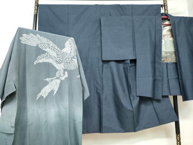 平和屋着物●男性 本場大島紬 アンサンブル 長襦袢(袷)セット 抽象文様 正絹 逸品 DAAZ7334ud