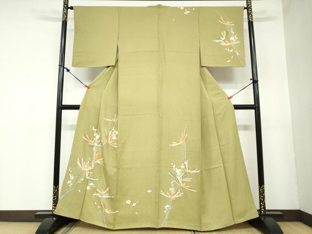 平和屋着物●訪問着 松梅文 たたき染め 金彩 高島屋扱い 正絹 逸品 未使用 DABD9057ud