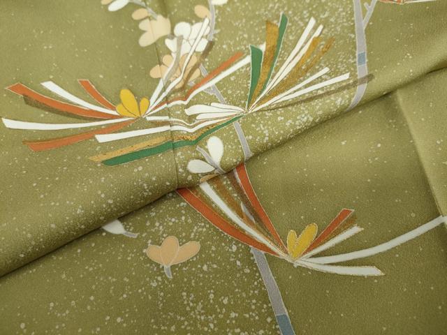 平和屋着物●訪問着 松梅文 たたき染め 金彩 高島屋扱い 正絹 逸品 未使用 DABD9057ud