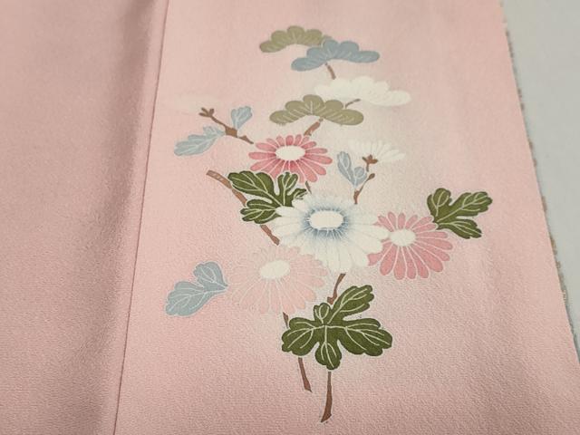 平和屋着物●訪問着 作家物 御所車群鶴草花文 暈し染め 金銀彩 正絹 逸品 DAAZ7392ud
