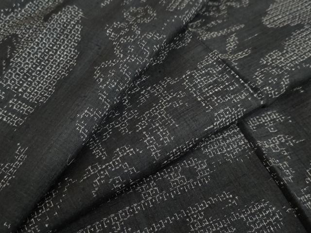 平和屋着物●結城紬 80亀甲 雲取り吉祥笹竹文 正絹 逸品 DAAZ7425ud