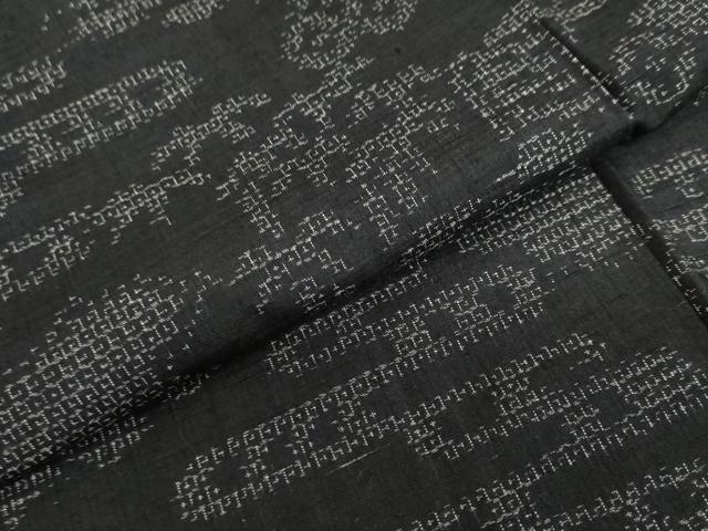 平和屋着物●結城紬 80亀甲 雲取り吉祥笹竹文 正絹 逸品 DAAZ7425ud