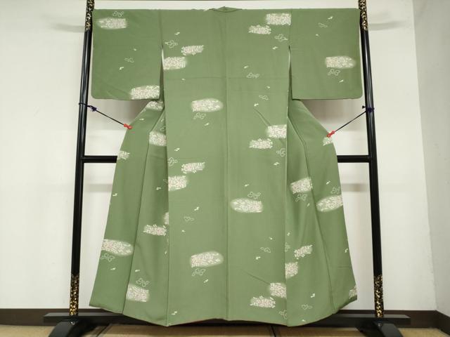 平和屋着物●上質な小紋 舞花文 蛍暈し 正絹 逸品 DAAZ7428ud
