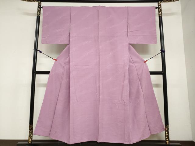 平和屋着物●上質な色無地 立波地紋 菖蒲色 正絹 逸品 未使用 DAAZ7437ud