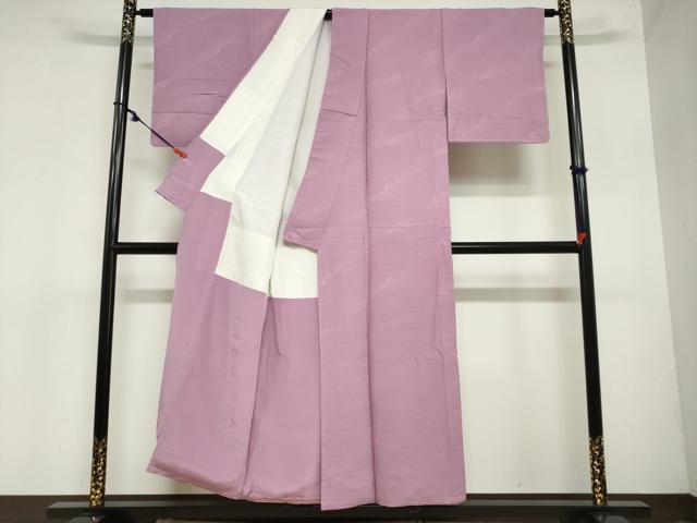 平和屋着物●上質な色無地 立波地紋 菖蒲色 正絹 逸品 未使用 DAAZ7437ud