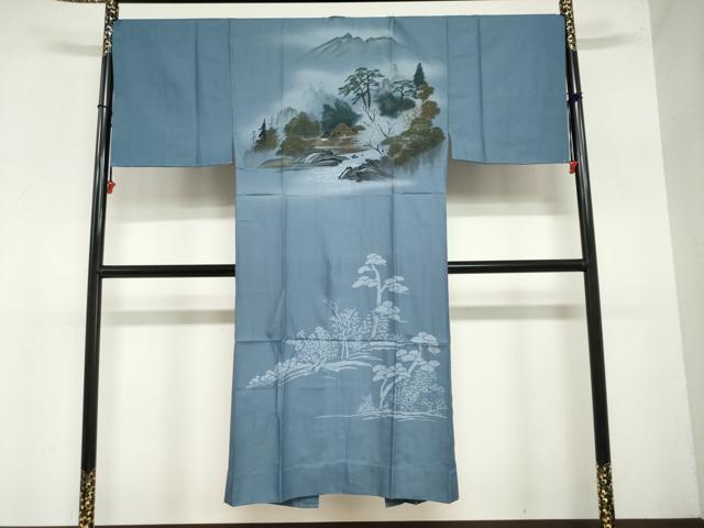 平和屋着物●男性 長襦袢 無双仕立て 風景樹林文 洗える着物 DAAZ7442ud