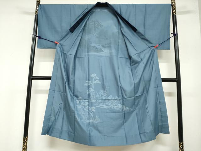 平和屋着物●男性 長襦袢 無双仕立て 風景樹林文 洗える着物 DAAZ7442ud