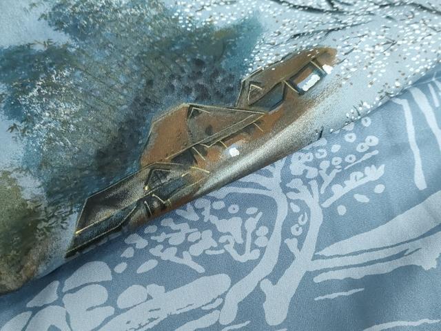 平和屋着物●男性 長襦袢 無双仕立て 風景樹林文 洗える着物 DAAZ7442ud