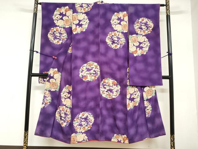 平和屋着物∵アンティーク 大正ロマン 女の子 十三参り 子供 祝着 草花丸文 逸品 DAAZ7460ud