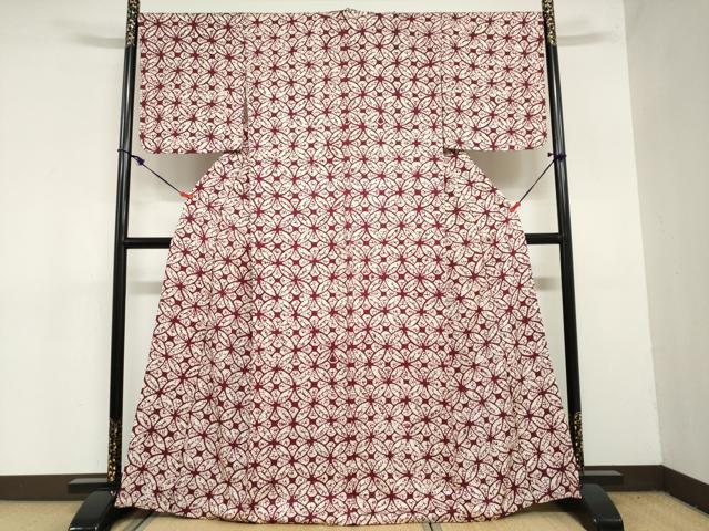 平和屋着物●上質な小紋 蜘蛛絞り 七宝文 正絹 逸品 DAAZ7479ud