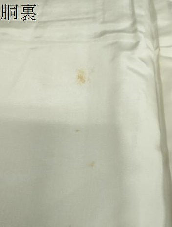 平和屋着物●上質な色無地 エ霞風景地紋 青朽葉色 反端付き 正絹 逸品 DAAZ7555ud