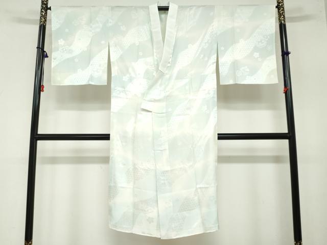 平和屋着物●長襦袢 無双仕立て 舞桜鈴地紋 正絹 逸品 未使用 DAAZ7626ud