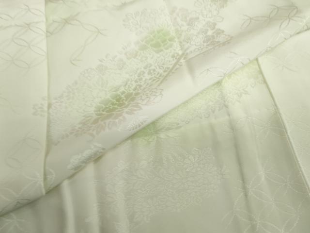 平和屋着物●長襦袢 無双仕立て 扇面草花地紋 暈し染め やまと誂製 正絹 逸品 DAAZ7673ud