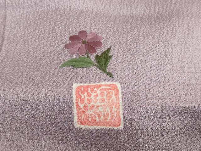 平和屋着物●京の名門 じゅらく謹製 色無地 王朝いろはかさね 紅藤色 反端付き 正絹 逸品 DAAZ7685ud
