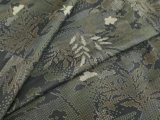 平和屋着物●本場大島紬 7マルキ 流水草花文 正絹 逸品 DAAZ7707ud