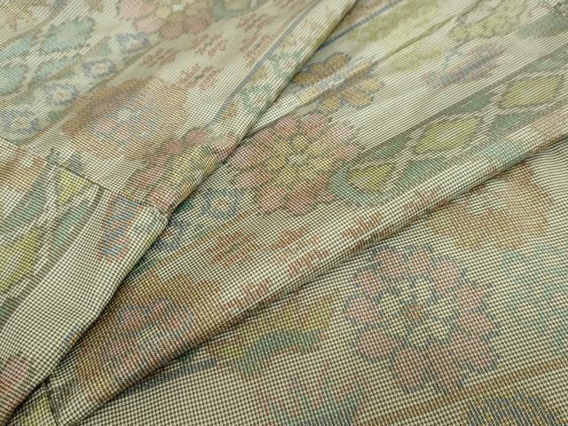 平和屋着物●本場大島紬 7マルキ 横段吉祥草花文 正絹 逸品 DAAZ7724ud