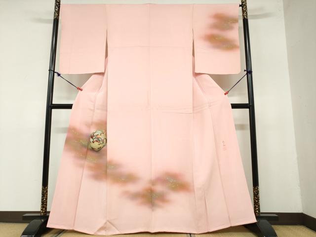 平和屋着物●箔工芸作家 河村喜之助 訪問着 陶器梅文 暈し染め 金銀彩 正絹 逸品 DAAZ7789ud