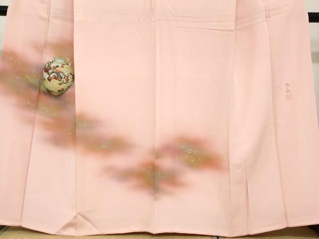 平和屋着物●箔工芸作家 河村喜之助 訪問着 陶器梅文 暈し染め 金銀彩 正絹 逸品 DAAZ7789ud