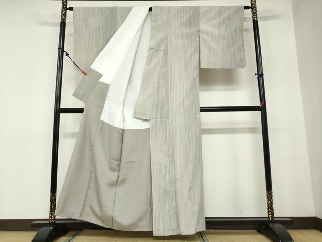 平和屋着物●本塩沢 やまだ織 霞文 正絹 逸品 DAAZ7793ud