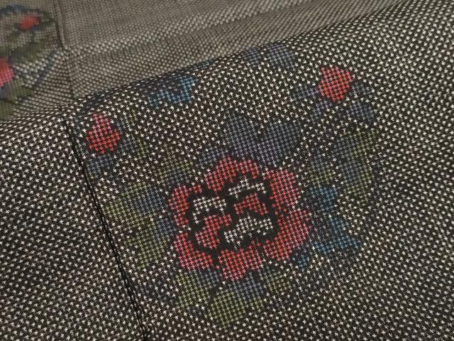 平和屋着物●本場大島紬 7マルキ 草花丸文 正絹 逸品 DAAZ7794ud