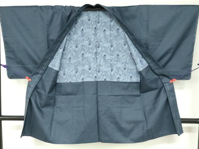 平和屋着物●男性 紬 アンサンブル 120亀甲 総詰め 正絹 逸品 未使用 DAAZ7812ud