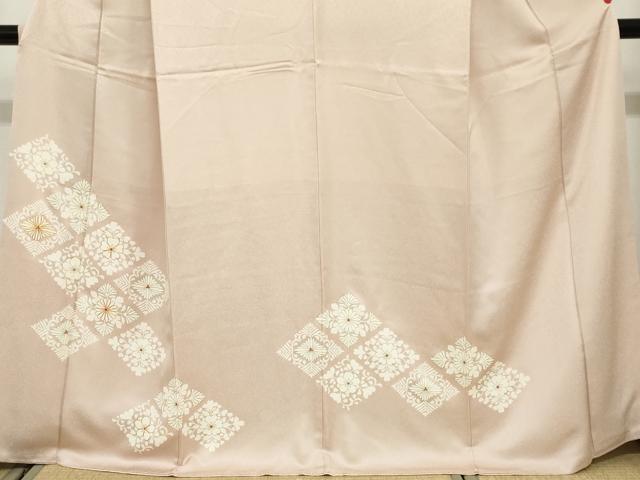 平和屋着物●訪問着 駒刺繍 花菱文 金彩 正絹 逸品 DAAZ7843ud