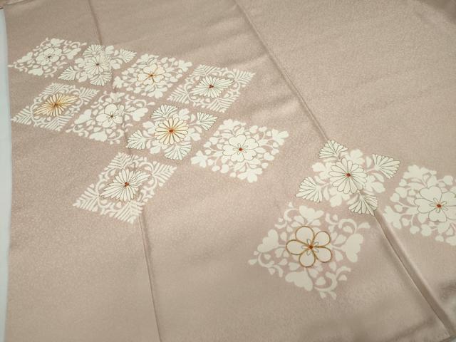 平和屋着物●訪問着 駒刺繍 花菱文 金彩 正絹 逸品 DAAZ7843ud