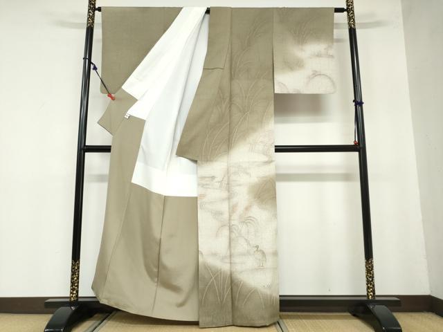 平和屋着物●創業明治元年、京の老舗【小糸染芸】 小糸敏夫 訪問着 流水花鳥文 暈し染め 正絹 逸品 DAAZ7879ud
