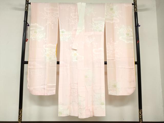 平和屋□極上 長襦袢 流水花地紋 無双仕立て 逸品 s30164 平和屋1□