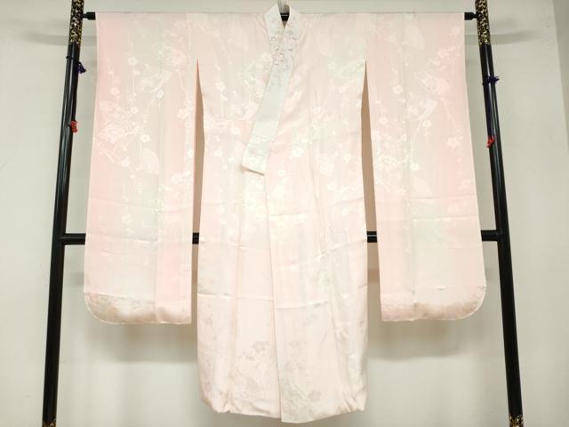 平和屋着物○振袖用長襦袢 袷 扇面草花地紋 暈し染め 半衿