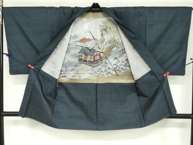 平和屋着物●男性 本場大島紬 アンサンブル 100亀甲 総詰め 正絹 逸品 DAAZ7951ud