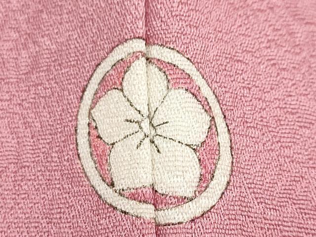 平和屋着物●上質な色無地 草花地紋 長春色 正絹 逸品 DAAZ7959ud