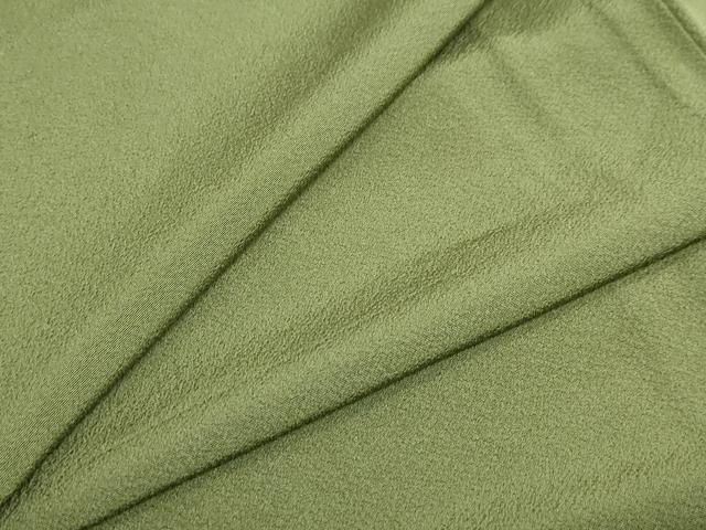 平和屋着物●上質な色無地 草色 正絹 逸品 DAAZ7984ud