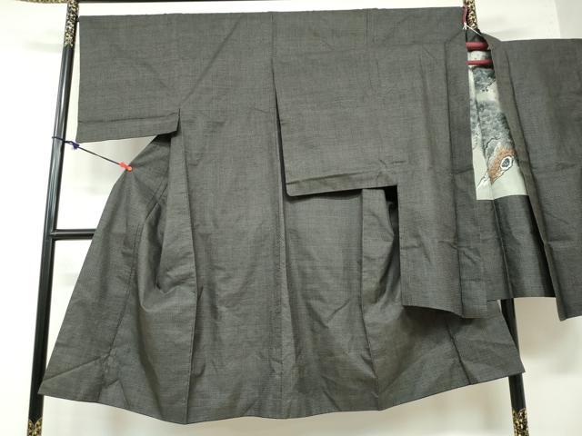 平和屋着物●男性 本場大島紬 アンサンブル 80亀甲 総詰め 正絹 逸品 DAAZ7994ud