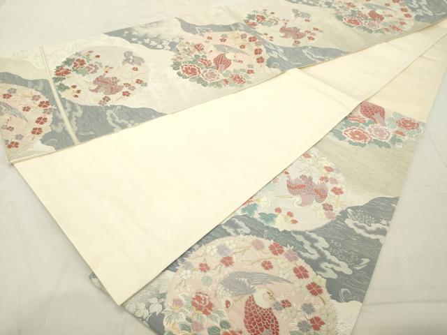 平和屋着物◎六通柄袋帯 道長花鳥丸文 金銀糸 正絹 逸品 DAAZ8079cd