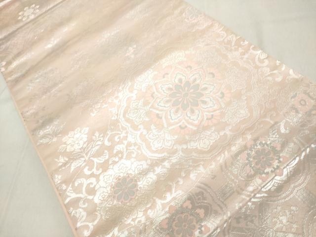 平和屋着物◎六通柄袋帯 道長正倉院花文 銀糸 正絹 逸品 DAAZ8091cd
