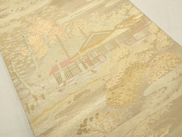 平和屋着物◎六通柄袋帯 古都名勝 洛西桂離宮 金糸 正絹 逸品 DAAZ8107cd