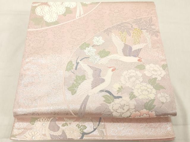 平和屋着物◎六通柄袋帯 花鳥文 金銀糸 正絹 逸品 DAAZ8111cd