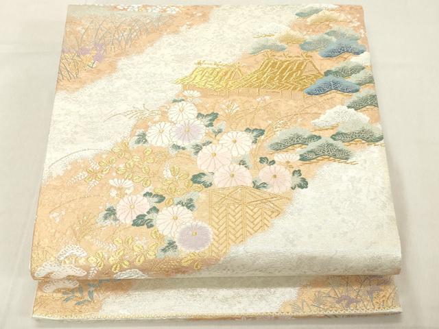 平和屋着物◎六通柄袋帯 四季煌彩文 金銀糸 引箔 正絹 逸品 DAAZ8112cd