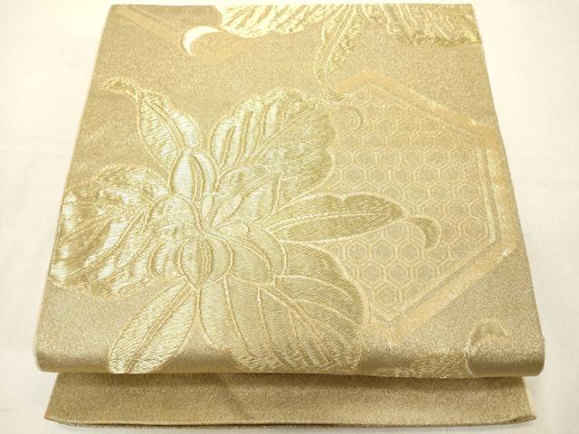 平和屋着物◎六通柄袋帯 亀甲草花文 金糸 正絹 逸品 DAAZ8219cd