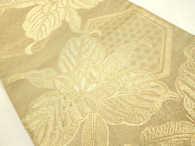 平和屋着物◎六通柄袋帯 亀甲草花文 金糸 正絹 逸品 DAAZ8219cd
