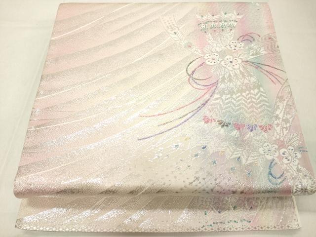 平和屋着物◎六通柄袋帯 舞花文 金銀糸 正絹 逸品 DAAZ8408cd