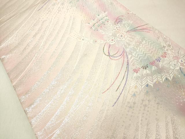 平和屋着物◎六通柄袋帯 舞花文 金銀糸 正絹 逸品 DAAZ8408cd