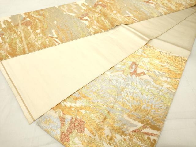 平和屋着物◎六通柄 本袋帯 草花文 金銀糸 正絹 逸品 DAAZ8437cd