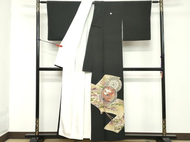 平和屋着物■豪華黒留袖 作家物 飛鶴文 鼓 暈し染め 金彩 正絹 逸品 DAAZ8485cd