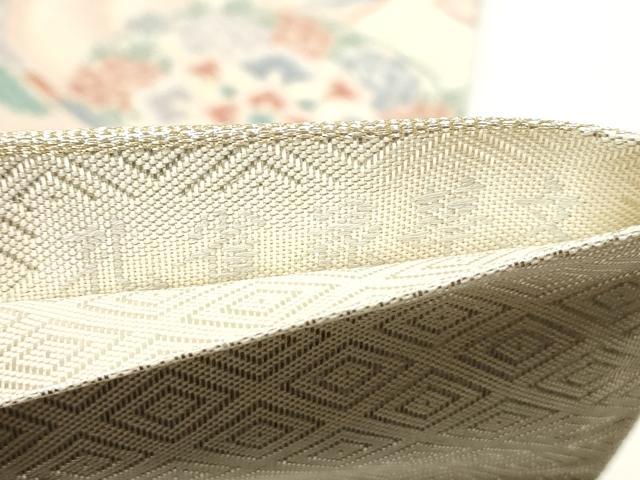 平和屋着物◎佐賀錦 六通柄袋帯 孔雀花華文 金銀糸 正絹 逸品 DAAZ8546qa