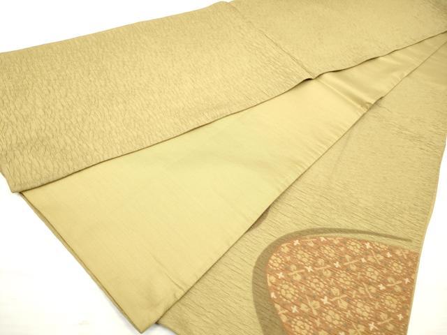 平和屋着物◎太鼓柄袋帯 ふくれ織 幾何学花文 正絹 逸品 DAAZ8574qa