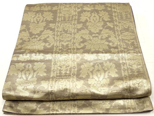 平和屋着物◎六通柄袋帯 更紗間道 金糸 正絹 逸品 DAAZ8839qa